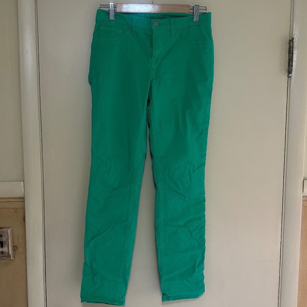 J Brand Skinny Twill Pants, Bright Green, Size 27